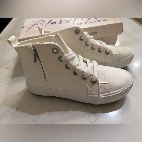 Blowfish Malibu rev high top sneaker, white SZ 6.5 new inbox - Picture 2 of 4